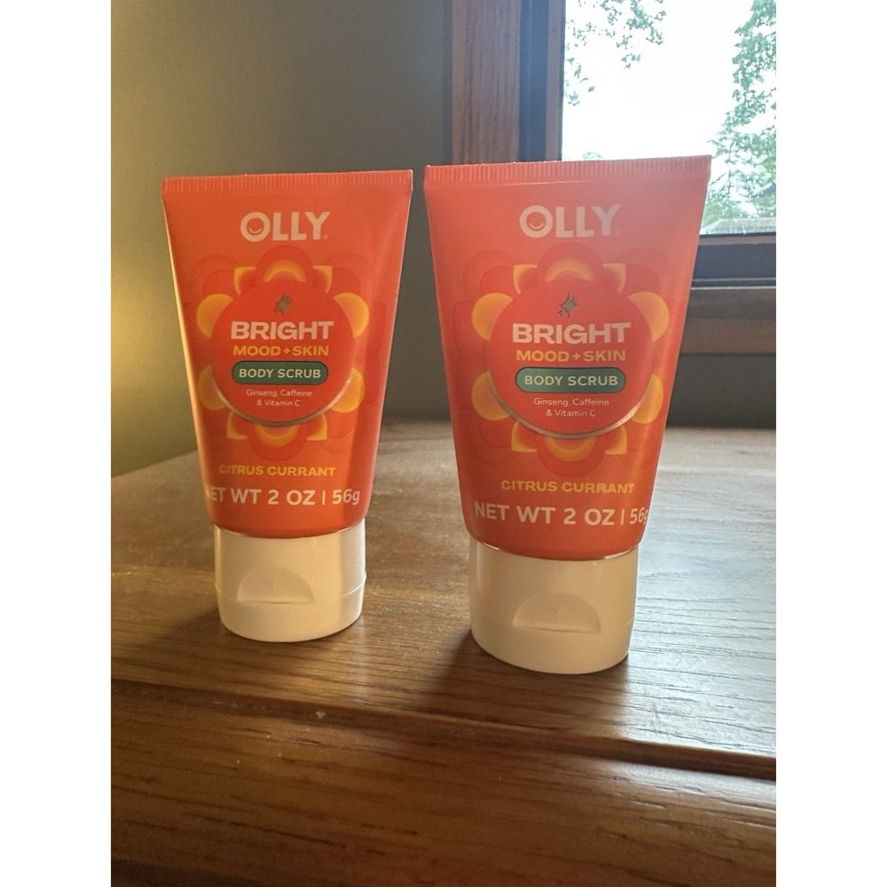 (2)OLLY Bright Mood + Skin Vitamin Infused Body Scrub,Citrus Currant Scent -2 Oz